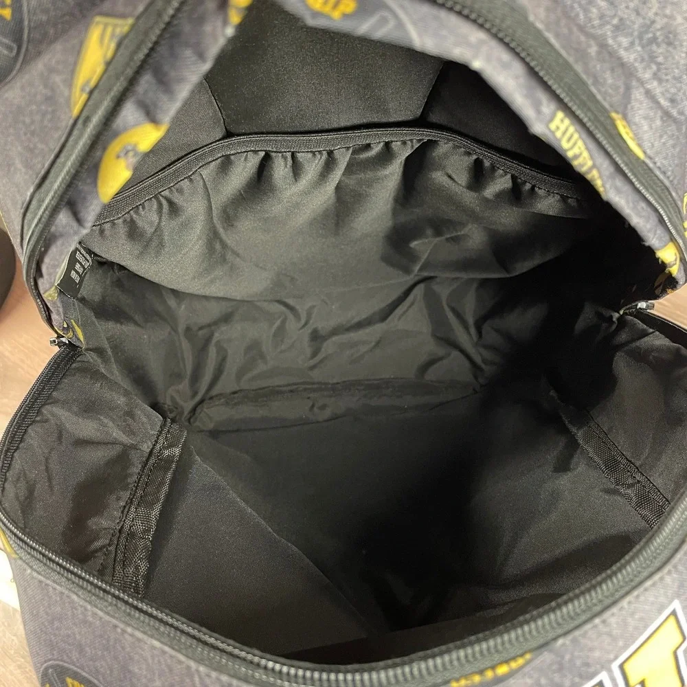Harry Potter Hufflepuff Backpack Gray Yellow School Travel Laptop Bookbag Bag